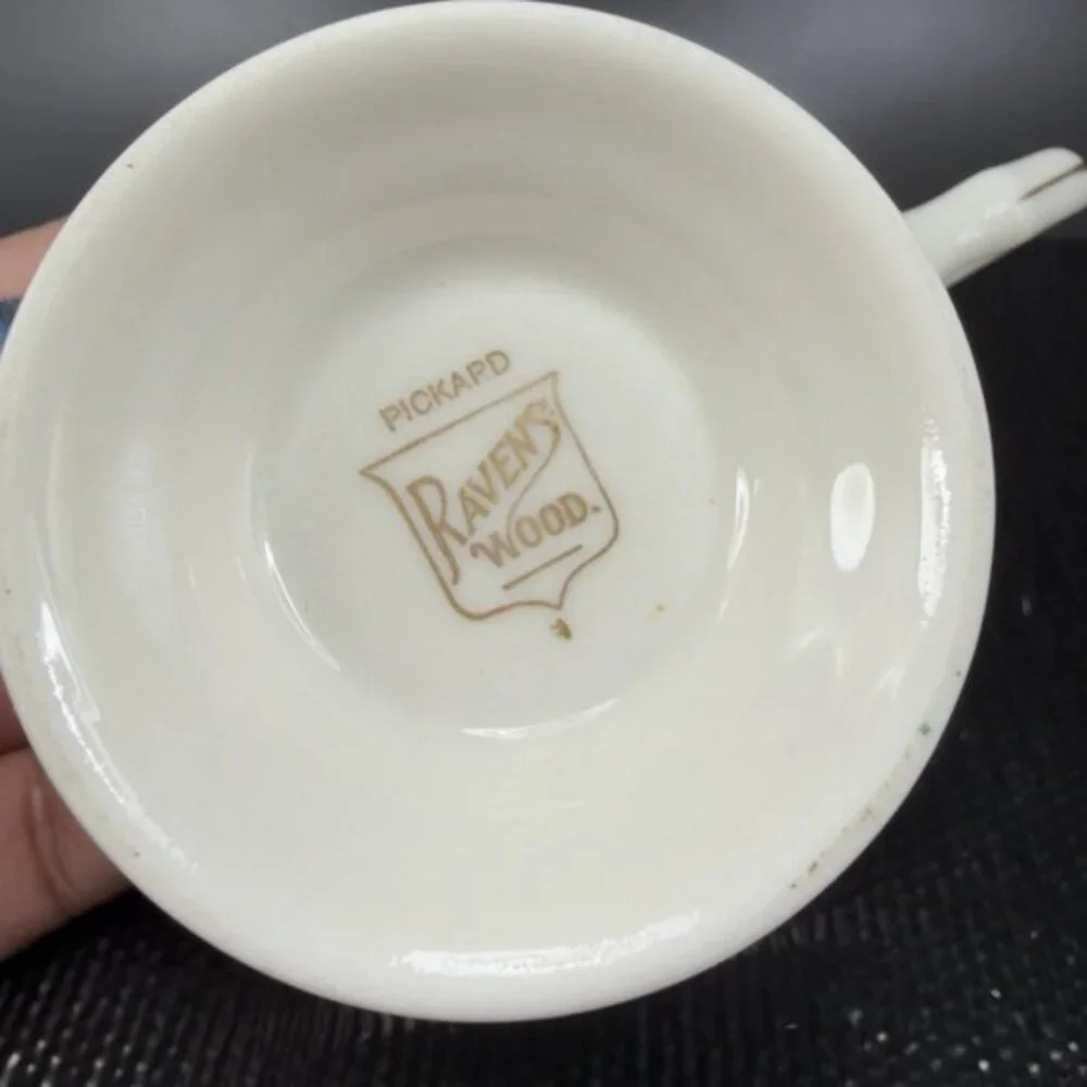 PICKARD Ravenswood MARIA Fine Porcelain Cup Mug Set‎ 2 Mugs Cups Floral Pattern